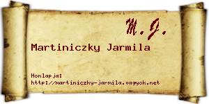Martiniczky Jarmila névjegykártya